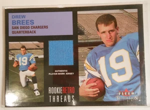 2001 Fleer Tradition - Maglia Rookie Retro Threads Drew Brees (Memorabilia, RC) - Foto 1 di 6