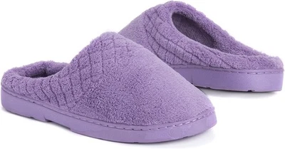 No Box MukLuk Women Micro Chenille Trimmed Clog Slipper Purple M (7-8) $40 1C439 - Image 1 of 4
