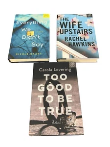 3 Hardcover BOTM Bücher Hawkins liebende Baart Romane zu schön um wahr zu sein - Bild 1 von 7