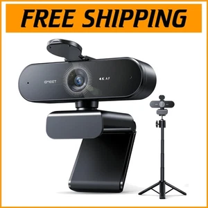 Webcam 4K UHD avec trépied - Pivotant 360°, Autofocus & Double micro antibruit - Photo 1/11