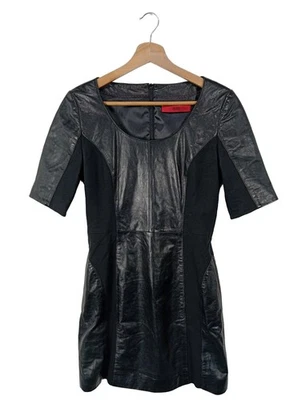HUGO BOSS Vestido de cuero Mujeres Vestido Talla EU 36 negro estilo extravagante - Imagen 1 de 4