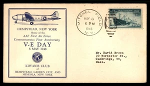 Mayfairstamps US 1946 Hempstead VE Day Kiwanis Club Cover aat_50941 - Picture 1 of 2