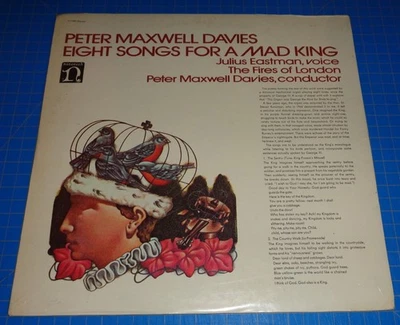 Julius Eastman PETER MAXWELL DAVIES Eight Songs for a Mad King - Nonesuch SEALED - Image 1 of 2