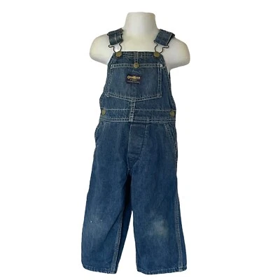 Mono vaquero azul vintage años 70 Osh Kosh B’Gosh Vestbak niños jeans etiqueta verde Foto 1 de 4