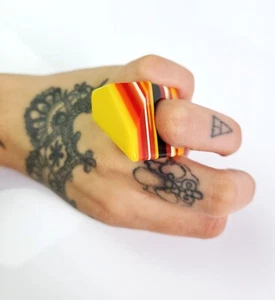 Anillo Sobral Pop Art Carre Grande Cara Biselada Hecho por Artista Talla 6.5 - Imagen 1 de 9