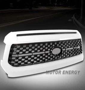 Rejilla superior parachoques delantero de malla Toyota Tundra 14-21 + abultamiento ABS negro/blanco-040 - Imagen 1 de 8