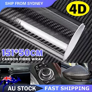 4D BLACK CARBON FIBER FIBRE CAR VINYL WRAP FILM ROLL AIR RELEASE - Picture 1 of 9