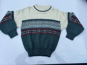 Vintage Boys Acrylic Christmas Sweater - High Sierra by Mervyns - Size 7 - Picture 1 of 9