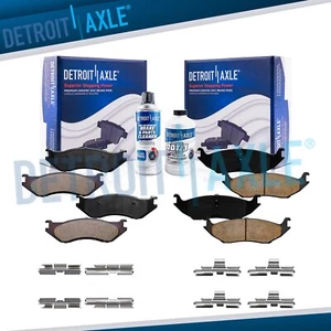 Front and Rear Ceramic Brake Pads with Hardware for Dodge Durango Ram 1500 Van - Picture 1 of 7