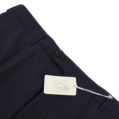 Belvest NWT Pleated Dress Pants Size 58 42 US Solid Blue 100% Wool - Image 1 of 4