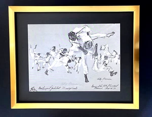 LEROY NEIMAN +  1972 Olympics VINTAGE SIGNED PRINT FRAMED + MUNICH + JUDO - Picture 1 of 3