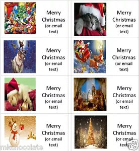 40 x Personalizado Navidad/Navidad/etiquetas de regalo/etiquetas de regalo/pegatinas/fiesta/pastel/bolsa - Imagen 1 de 1