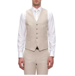 Savile Row Wool And Linen JESS Sand Vest & Pant Only Size Choice Mix & Match - Picture 1 of 11