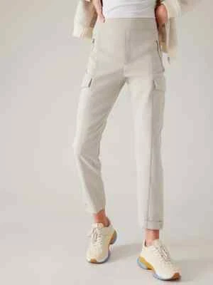 Pantalón cargo de tiro alto sin fin Athleta 12 (L GRANDE) pantalones beige abulón versátiles Foto 1 de 4