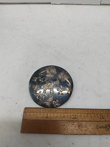 VINTAGE 1950s 925 STERLING SILVER PIN BROOCH PENDANT MAN IN SOMBRERO ON DONKEY - Picture 1 of 3