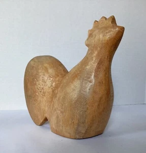 Carved Wood Rooster figurine, 6.75" H, 3.5" W - Picture 1 of 3