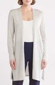 NWT Eileen Fisher Sea Salt Fine Merino Wool Long Cardigan Size L MSRP $318 - Picture 1 of 10