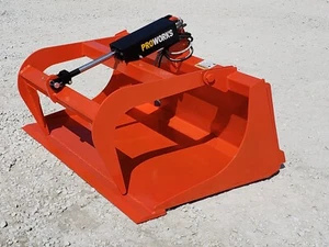 48" Solid Bottom Smooth Bucket Grapple Attachment Fits Quick Attach Loader - Picture 1 of 12