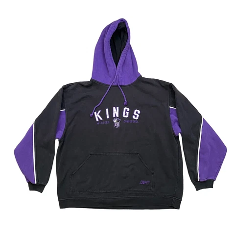Reebok Sacramento Kings Men's XL Slam Dunk Embroidered Fleece Hooded Sweatshirt Cover