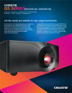 CHRISTIE DWU1075-GS Laser Projector 10875 Lumen Refurbished w Christie Warranty - Picture 1 of 3