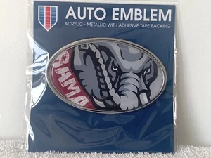 Alabama Crimson Tide Bama Elephant Head Solid Metal Auto Emblem Accessory - Picture 1 of 2