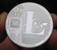 Commemorative Coins Silver Plated 25 LTC Litecoin Vires in Numeris Medallion New