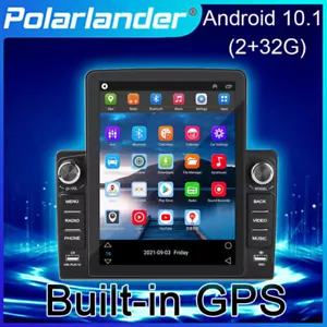 2 Din 9.5" Vertical Touch Screen Car Radio GPS 2+32G FM Bluetooth MP5 Player USB - Picture 1 of 14