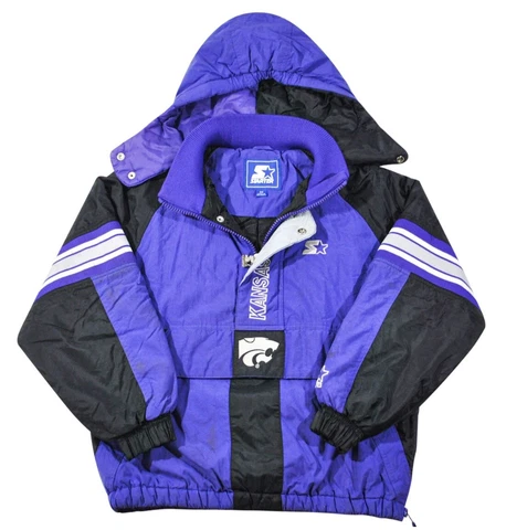 Vintage Kansas State Wildcats Starter Brand Jacket Size Youth Medium Cover