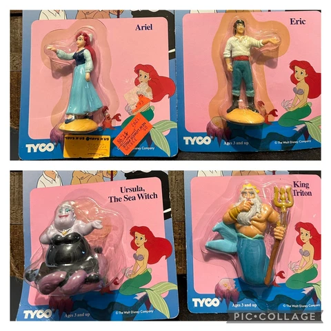 Disney's The Little Mermaid Collectible Figures - Lot of 4-TYCO- Vintage- New Cover