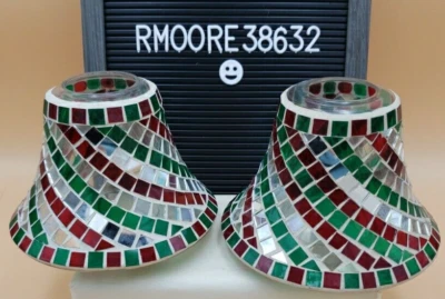 Yankee Candle Red Green Christmas Mirror Mosaic Shade - Image 1 of 4