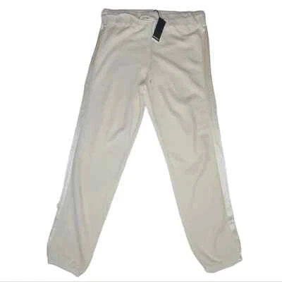 Monrow vintage sweat in ivory white with silky side stripe medium - Image 1 of 4