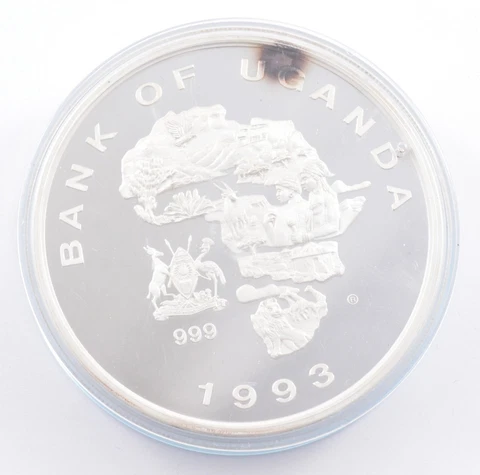 1993 Uganda 5000 Shillings 497.6g .999 Silver Protection Of African Nature *2312 Cover