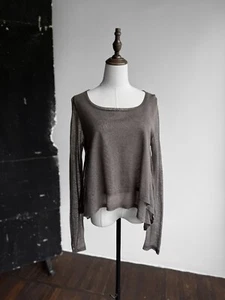 Suéter Sarah Pacini Mujer Gris Ligero Cuello Redondo Y2K Estilo Talla Única - Imagen 1 de 7