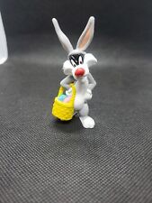 Vintage Sylvester Cat Easter Bunny Suit PVC Figure 1999 Egg Basket Warner Bros