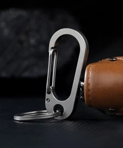 Titanium Alloy Keychain Carabiner Portable Waist Hang Buckle with Key Ring EDC - Picture 1 of 9