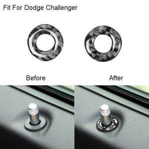 Carbon Fiber Interior Door Locker Cover Trim 2Pcs For Dodge Challenger 2008-2014 - Picture 1 of 9
