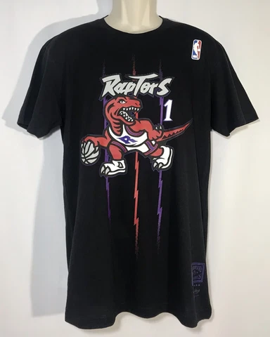 MITCHELL & NESS Men's Name & Number Shirt NBA HWC Tracy McGrady Raptors Black Cover
