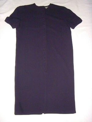 Vintage Gianni Versace Navy Blue Crepe Wool Dress Made in Italy  - Image 1 of 4