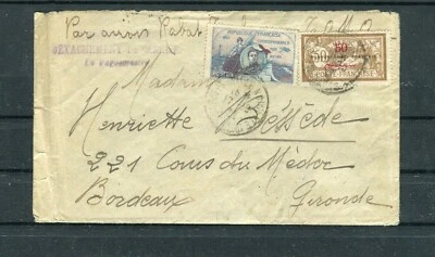 Luftpostbrief Frankreich Maroc 50c+Flugpostvignette nach Bordeaux - b8727  - Bild 1 von 2