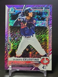 2021 Bowman Chrome Gilberto Celestino PURPLE SHIMMER REFRACTOR #/250 1st Bowman - Picture 1 of 1