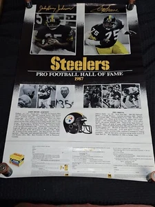 PITTSBURGH STEELERS '87 Hall of Fame Poster JOE GREENE JOHN HENRY JOHNSON 21x32 - Picture 1 of 1