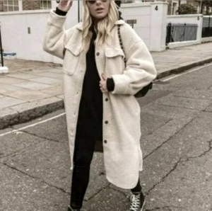 Women's Duster Length Reversible Cotton Shacket Shirt Jacket Buttons Oversized S - Picture 1 of 6