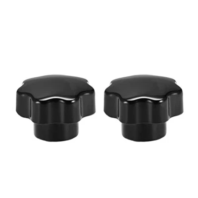 2 Pcs Star Knob Grip Handle M10 Diameter Brass Insert Female Threaded Black - Image 1 of 4