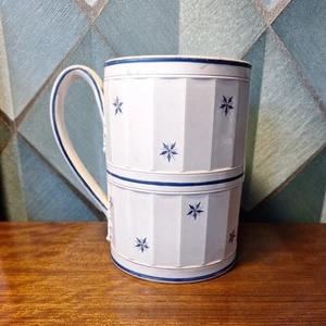 RARE 1800s ANTIQUE ENGLISH GEORGIAN 1 PINT PEARLWARE STAFFORDSHIRE TANKARD - Picture 1 of 22