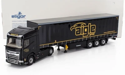 MODELLINO CAMION STATICO ELIGOR DAF XG TRUCK CASSONATO REMORQUE TAUTLINER AIGLE - Immagine 1 di 4