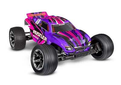 Traxxas Rustler Pink HD 1/10 2WD Stadium-Truck RTR mit Akku & USB-Lader 37254-8 - Bild 1 von 4