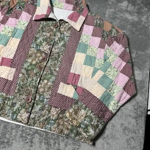 Vintage 80er Jahre SELTEN Patchwork Quilt Handarbeit Harrington Jacke Einheitsgröße - Bild 1 von 7