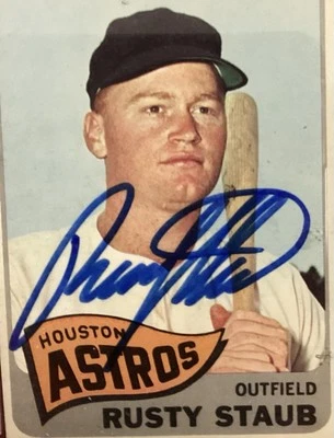 Rusty Staub Signed 1965 Topps #321 Baseball Card Astros Autograph PSA/DNA Gem 10 - Image 1 of 3