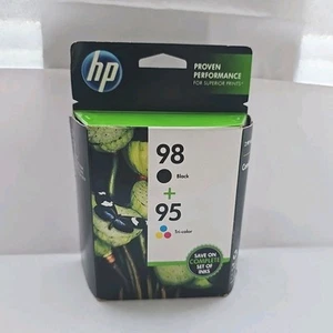 HP 98+95 Combo Pack Tri-Color + Black Ink Cartridge (EXP Feb 2013) SEALED NEW - Picture 1 of 5