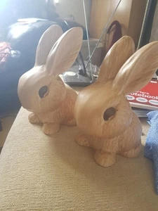 2 Brown Sylvac Rabbit Antique Rabbits (Please Read Description) - Picture 1 of 4